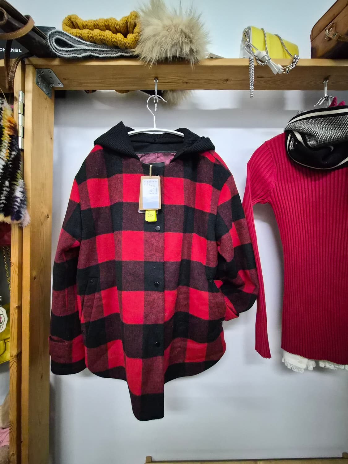 비비올리비아 후드체크 아우터 상품이미지2