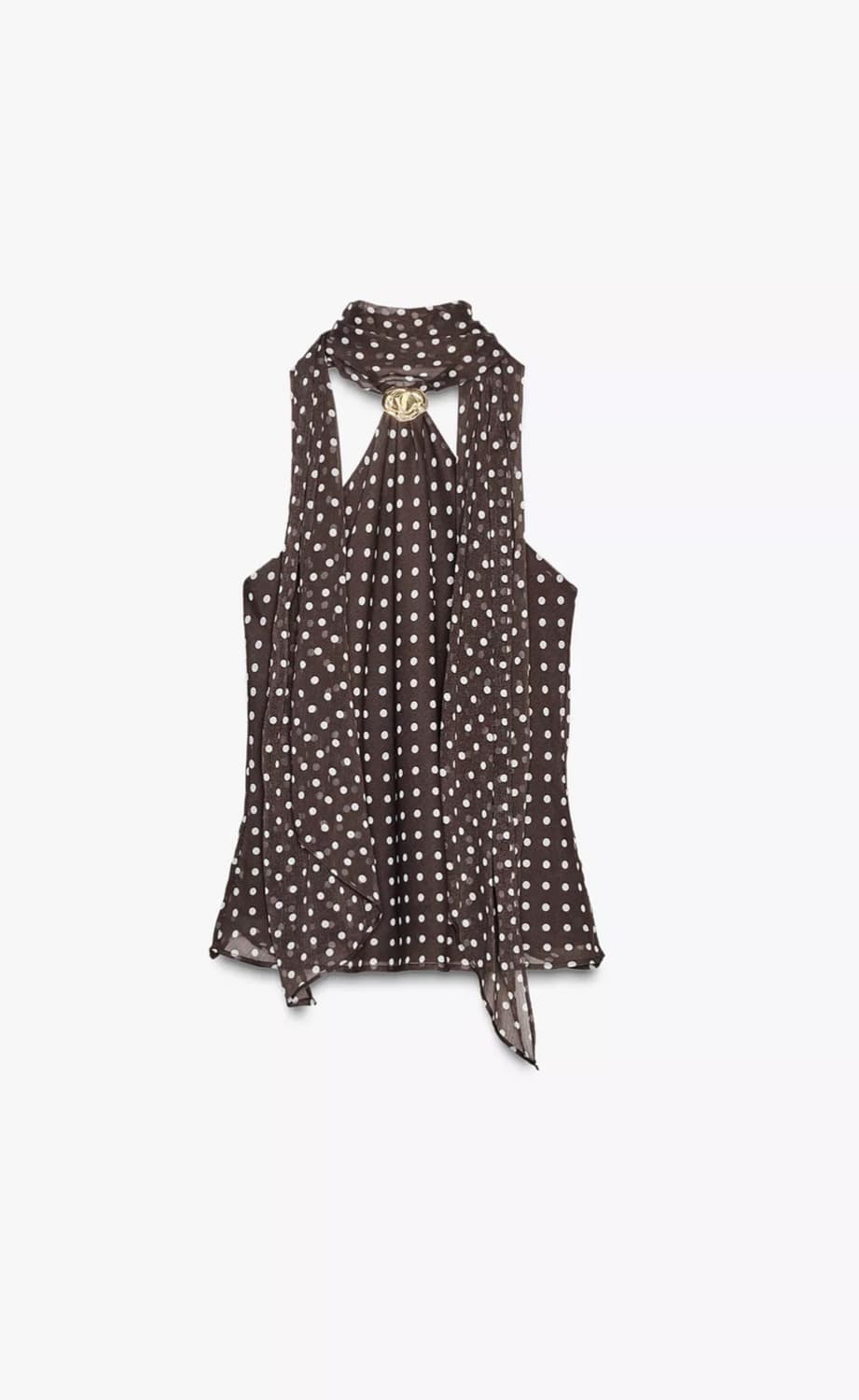 ZARA 자라 도트 무늬 장식 홀터넥 탑 s 상품이미지1