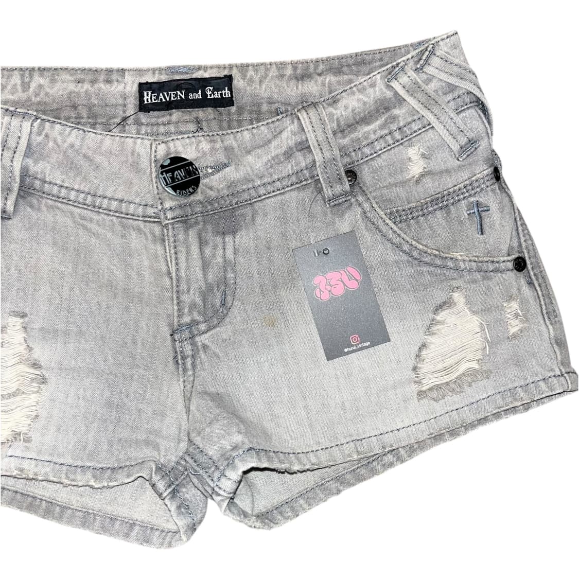 HEAVEN and Earth 헤븐앤얼스 데미지 숏 팬츠 갸루y2k 상품이미지2