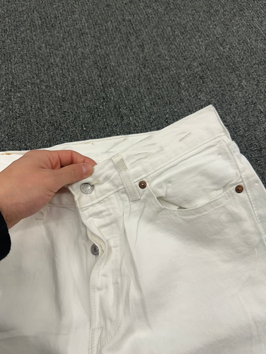 30) 리바이스 501 크림진 화이트 데님 상품이미지5