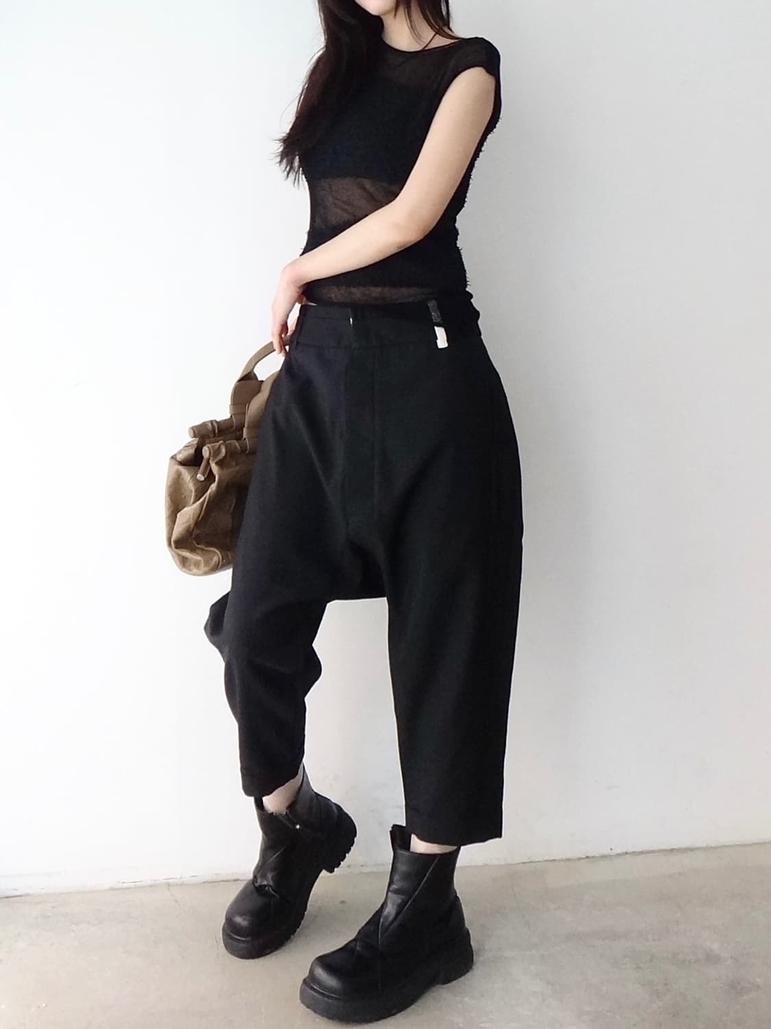 Boucle unbalanced sleeveless knit 상품이미지5