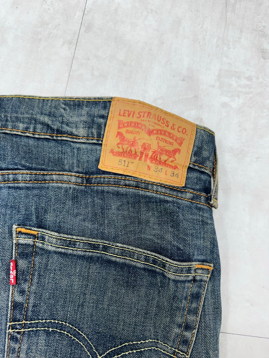 •리바이스 511 워싱 데님 팬츠 W34 L34 상품이미지7