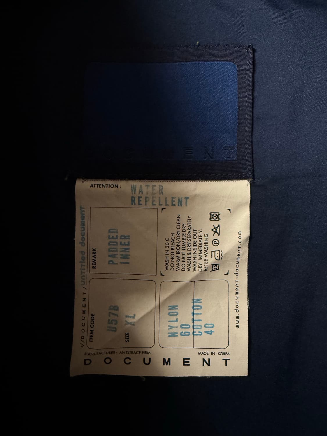 Document Padded Pajama Shirt 네이비 XL 상품이미지4