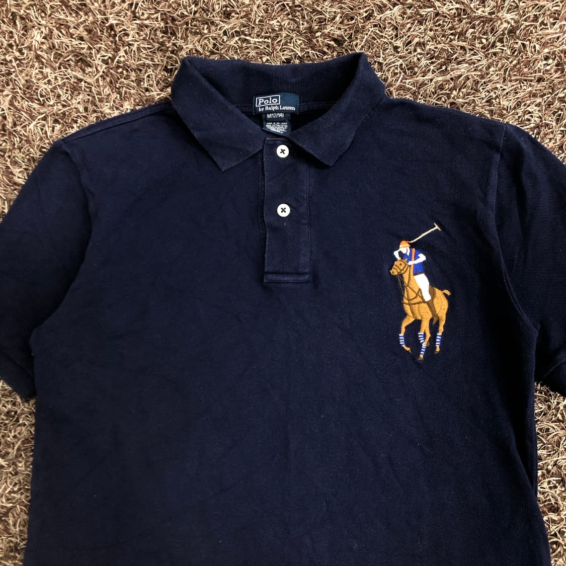 폴로 랄프로렌 걸즈 빅포니 네이비 카라 반팔 티셔츠 상품이미지2
