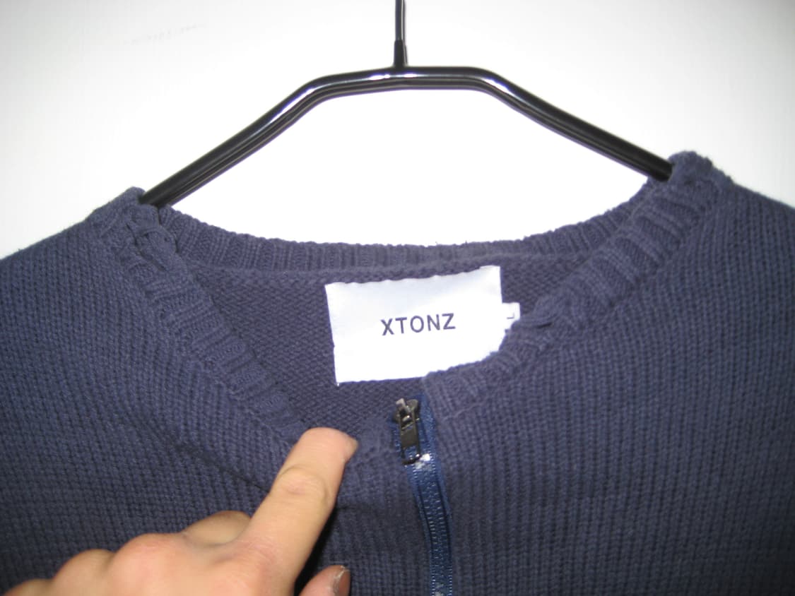 Xtonz 네이비 니트 집업 상품이미지3