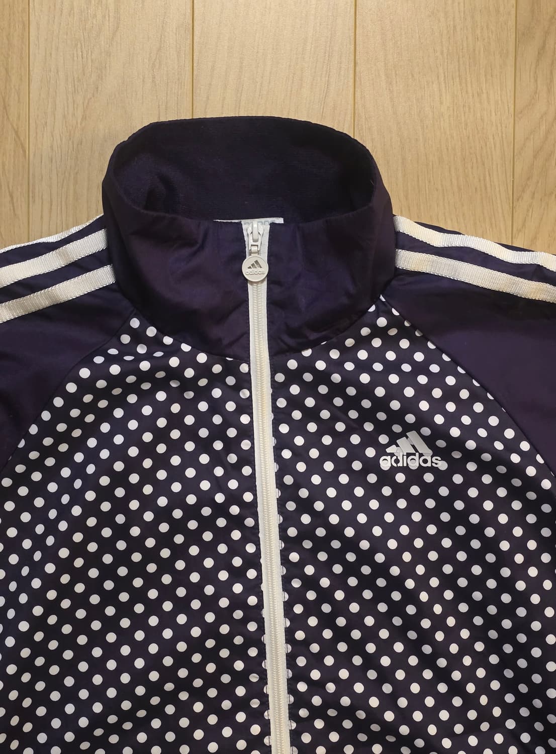 아디다스 도트 땡땡이 퍼플 바람막이 자켓 S 상품이미지2