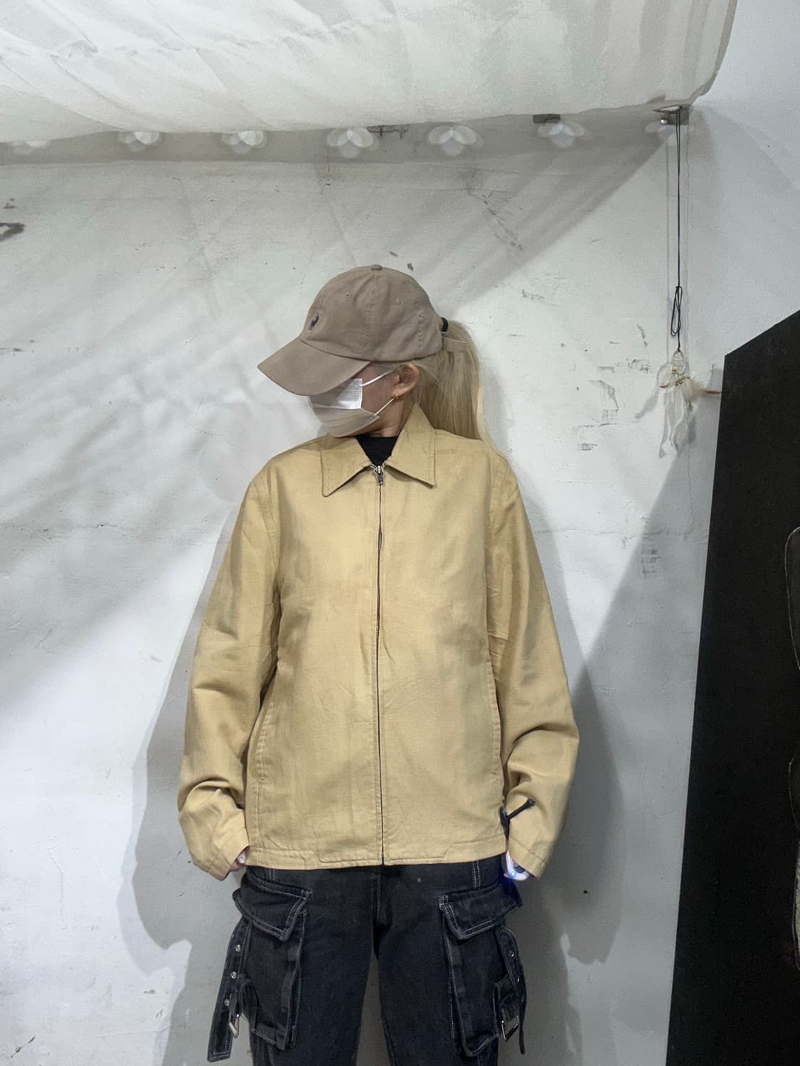 일본 빈티지 갭 베이지 블루종 잠바 자켓 XS 상품이미지2