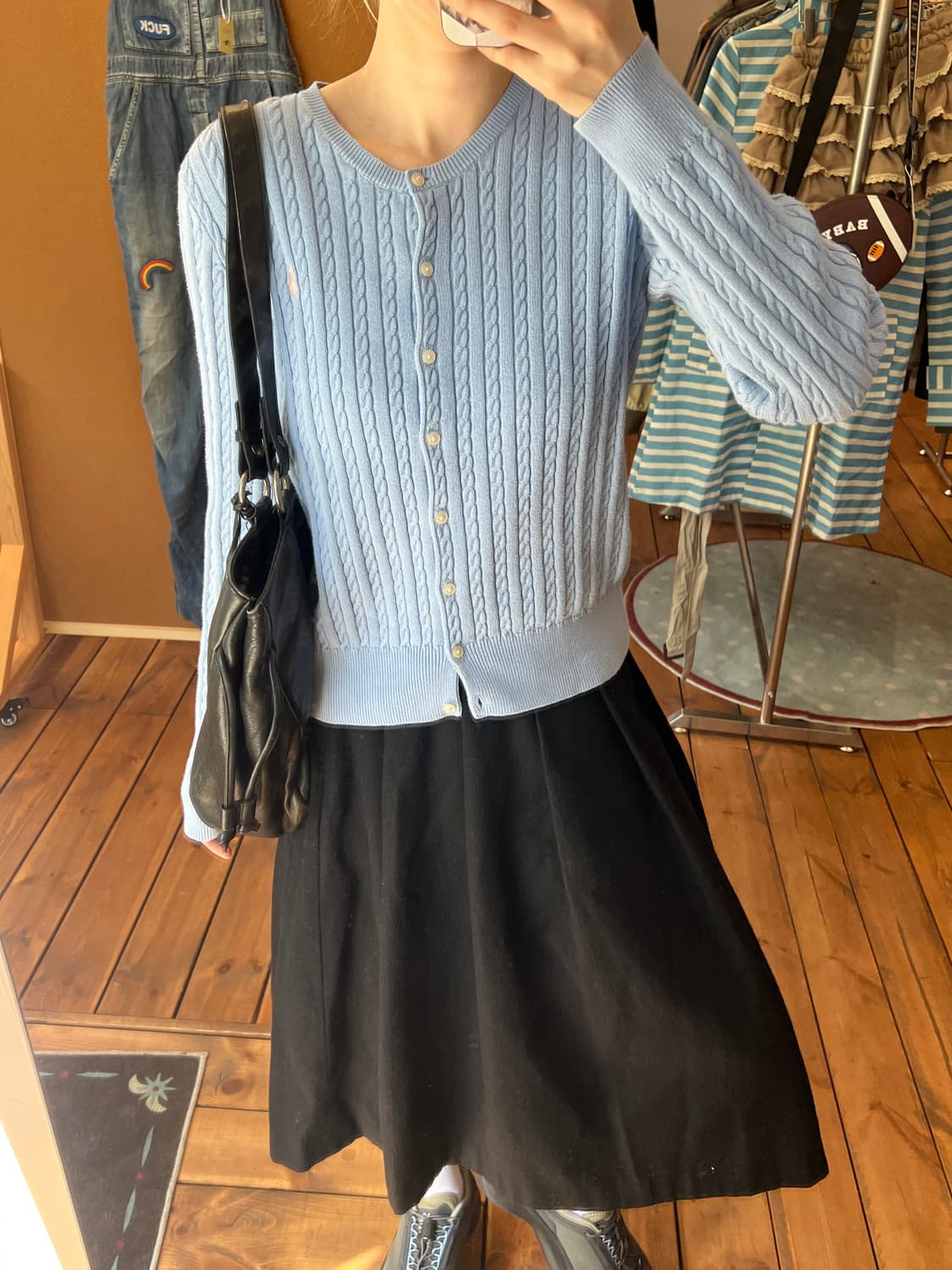 폴로 스카이블루 꽈배기 니트 상품이미지4