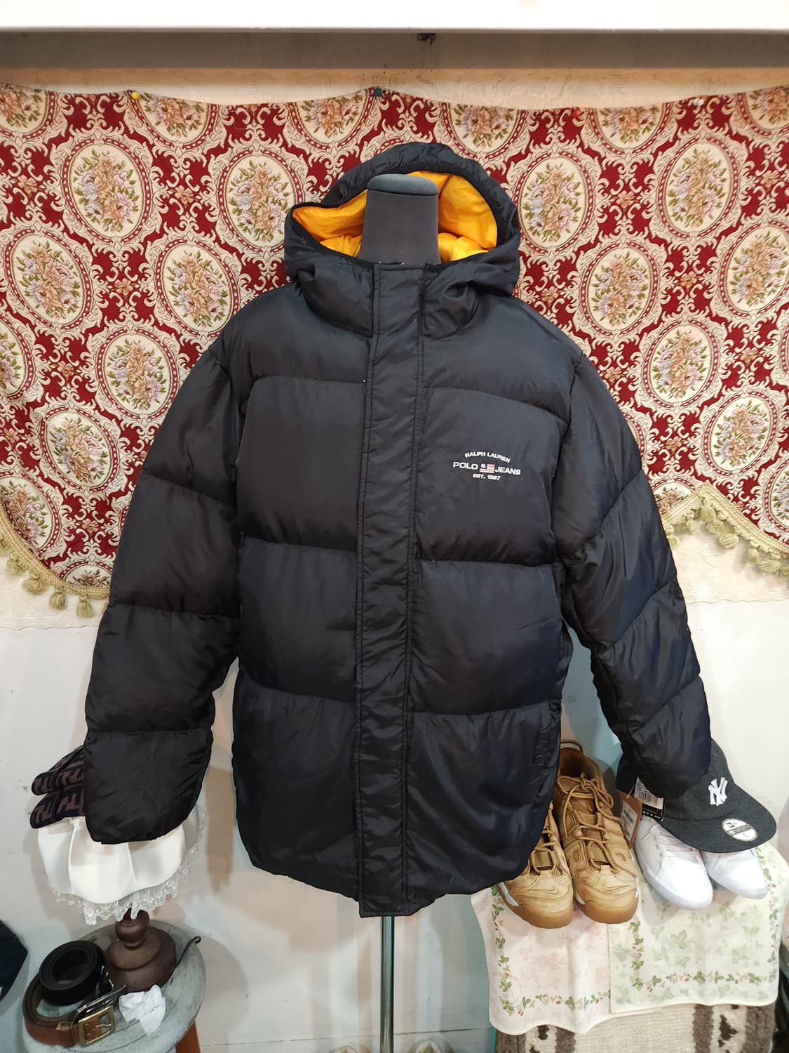폴로 진스 성조기자수 오리털 패딩점퍼 빅사이즈 상품이미지1