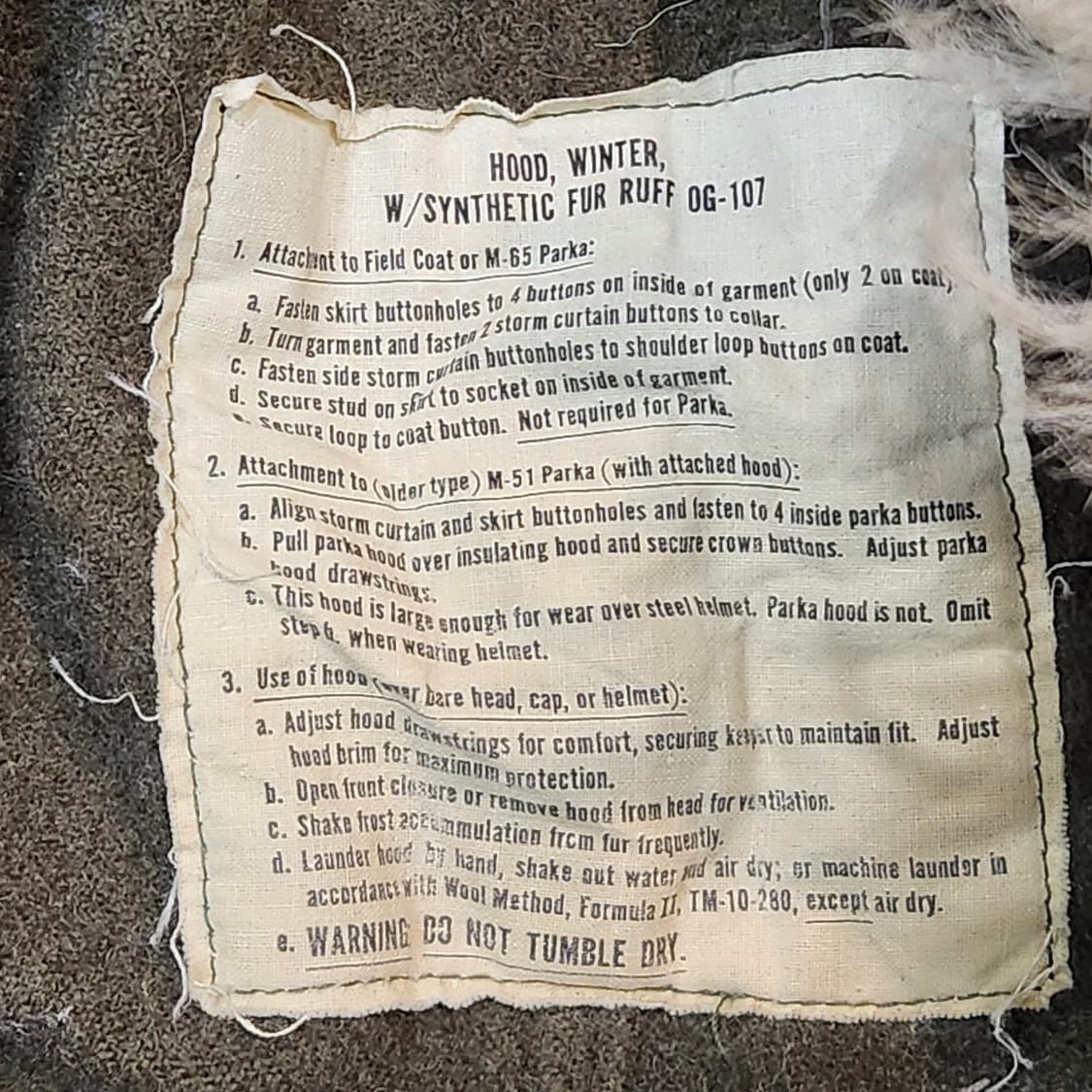 미군 M-65 피쉬테일 파카 후드 상품이미지4