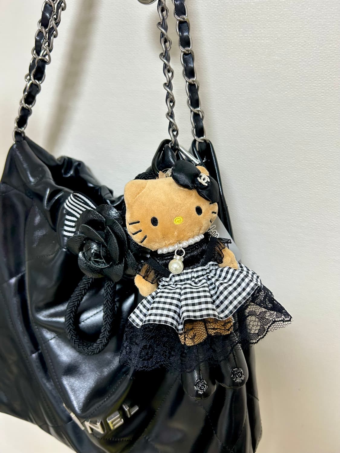 (5)롱다리키티 커스텀키링-깅엄체크 원피스 상품이미지4