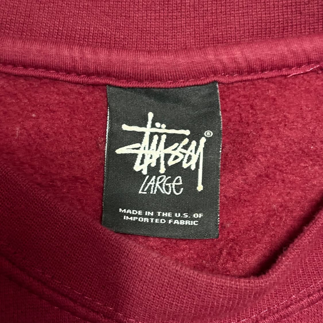 L 스투시 월드투어 버건디 맨투맨 상품이미지4