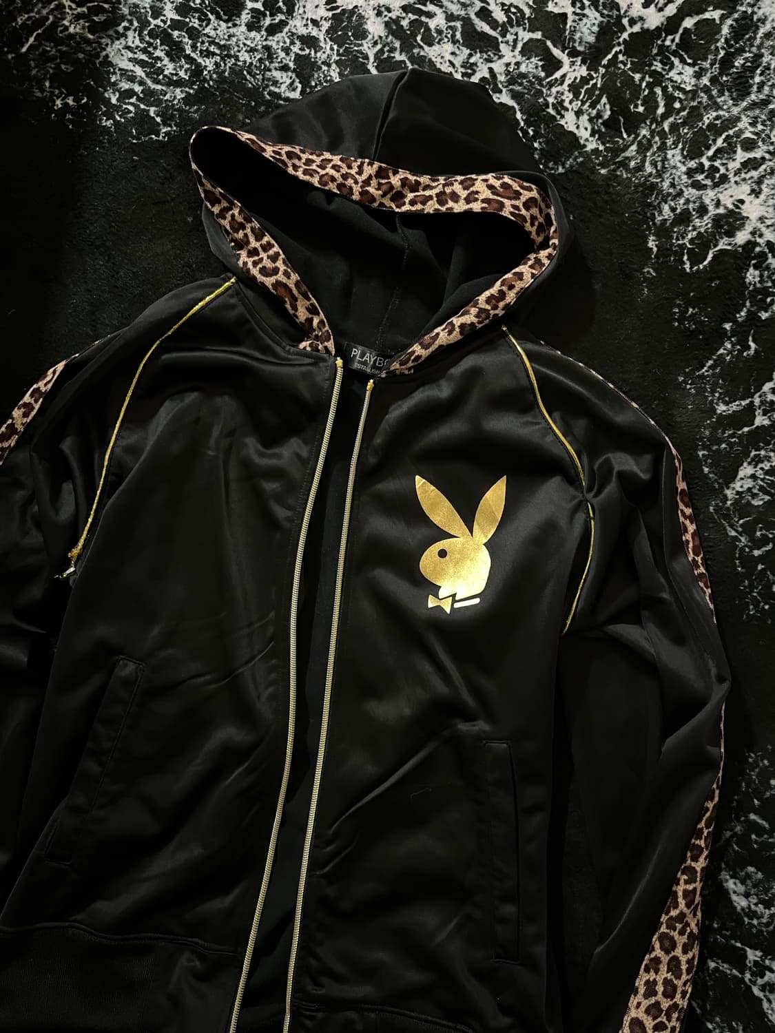 (유일매물)플레이보이 레오파드 빅로고 후드집업 상품이미지2
