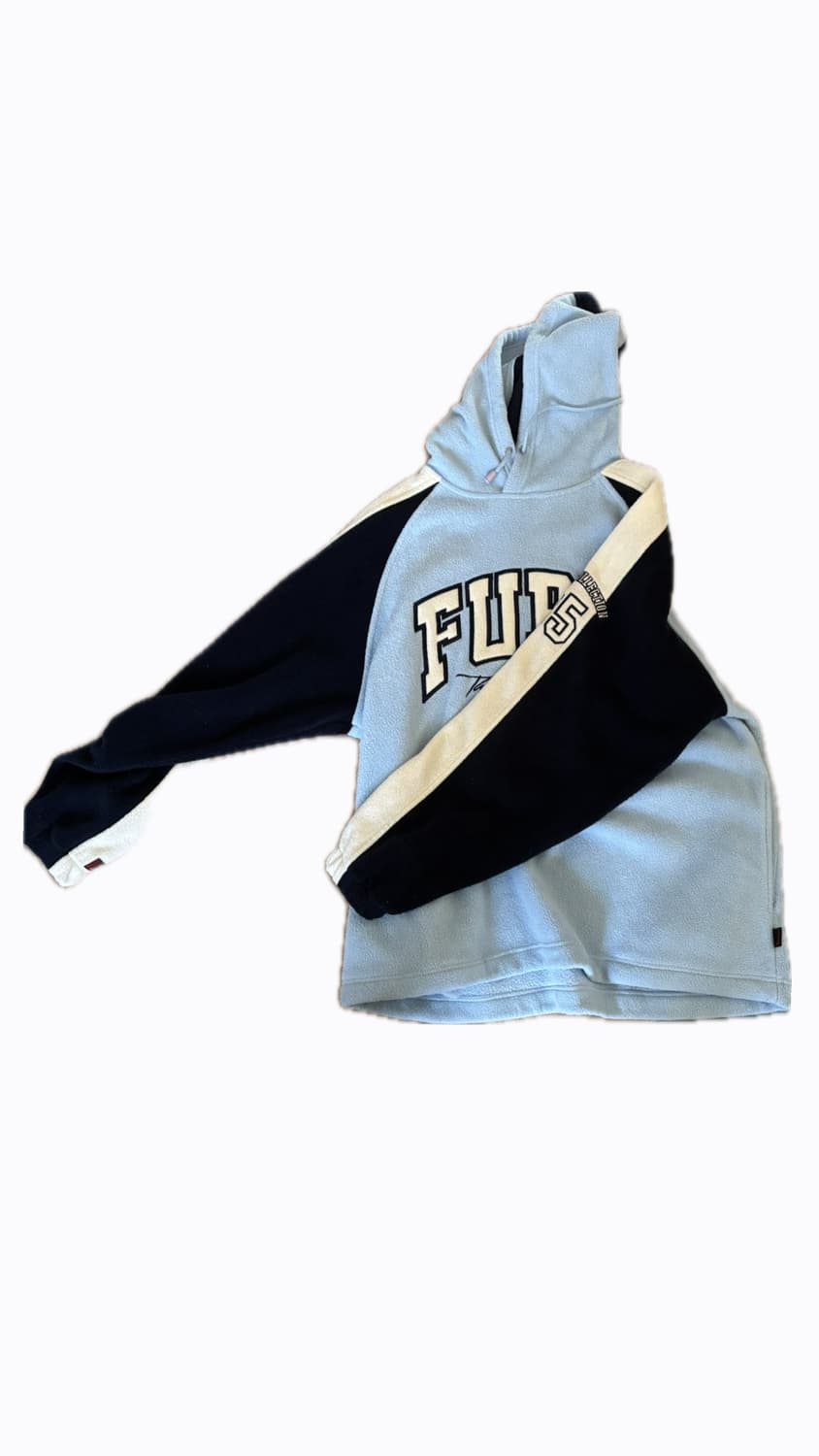 푸부 빈티지 올드스쿨 하늘색 후드티 입질연 100 사이즈 상품이미지1