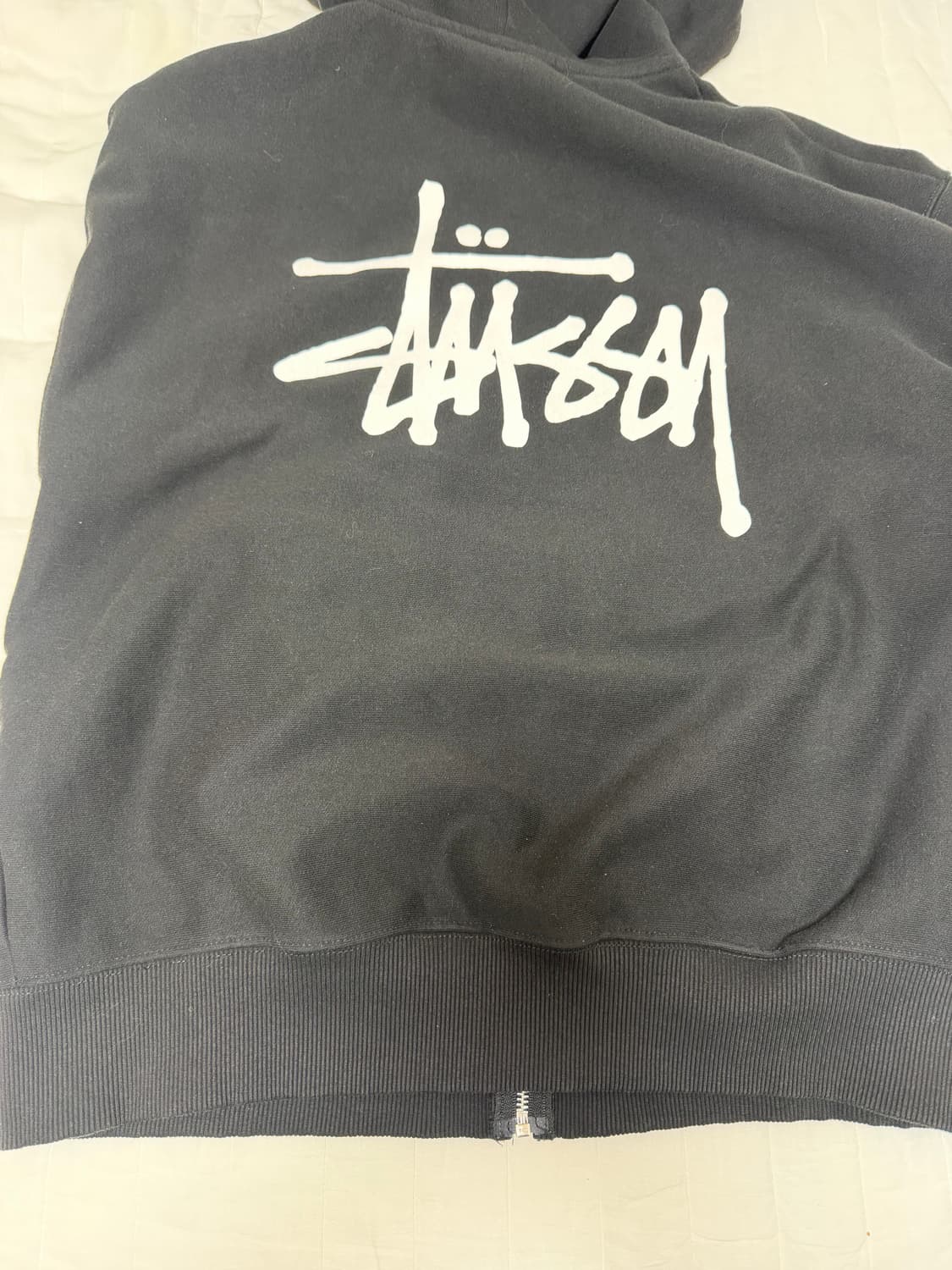 스투시 베이직 후드 집업 블랙 상품이미지1