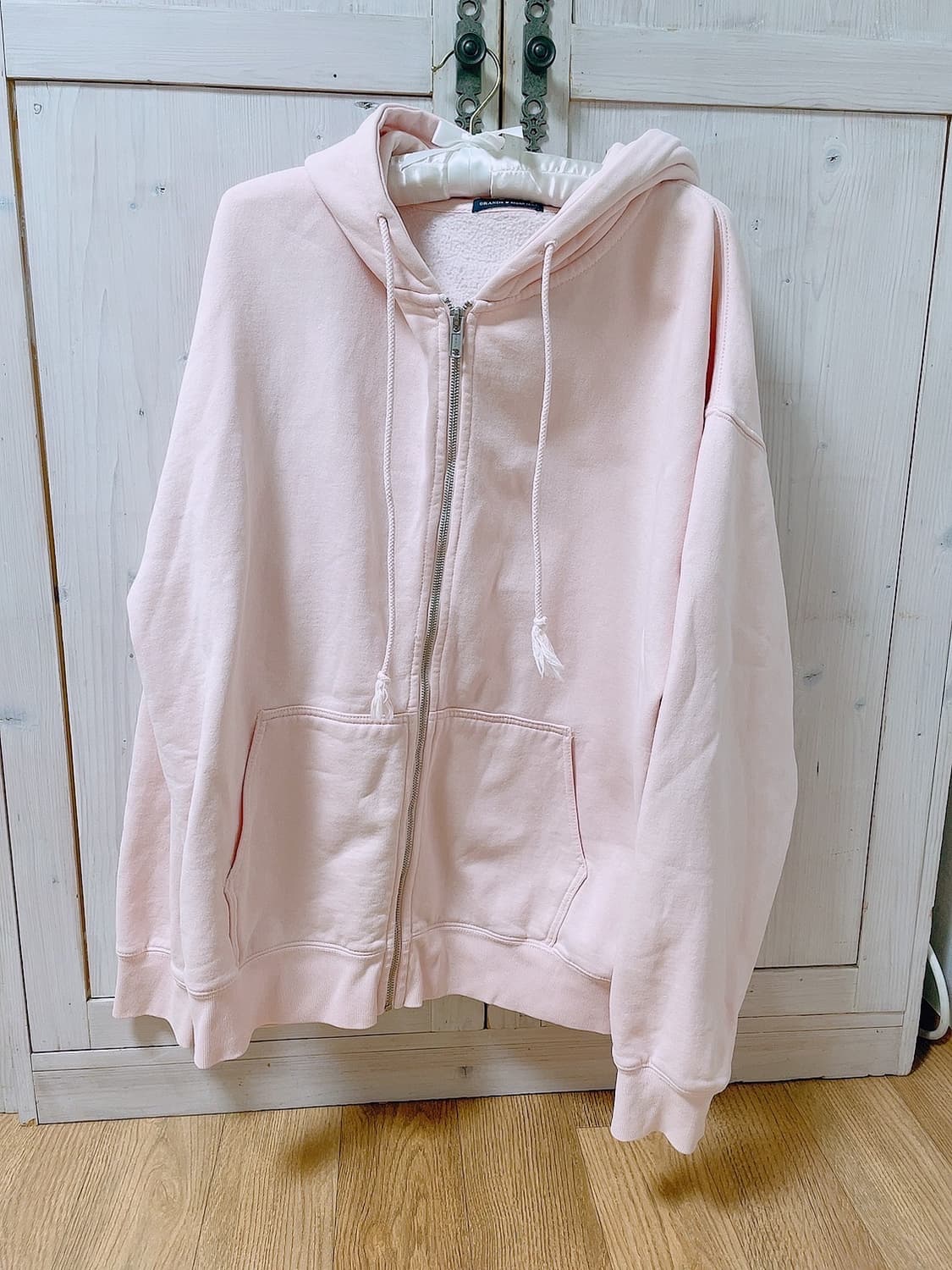 브랜디멜빌 연핑크 크리스티 오버사이즈 후드 집업 상품이미지4