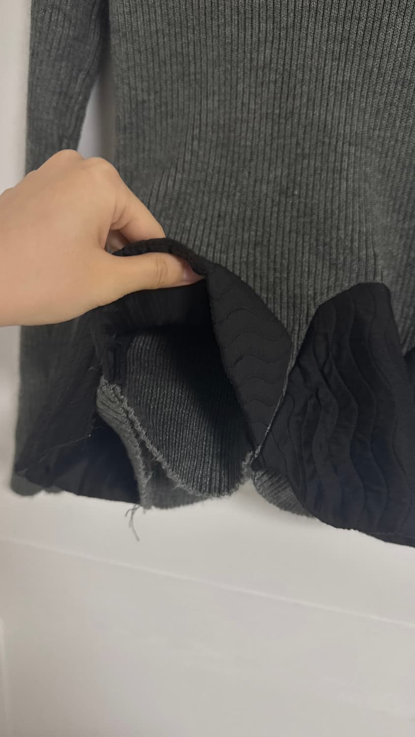 일본 빈티지 누빔 플레어 니트 상품이미지3