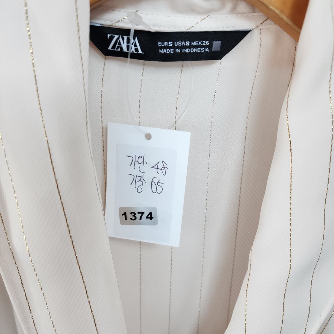 자라 스트라이프 리본 블라우스 상품이미지10