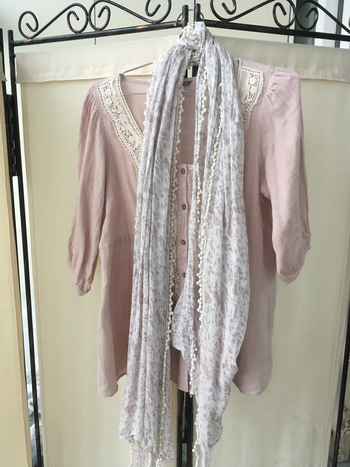 일본빈티지 핑크 모리 레이스 블라우스 상품이미지6