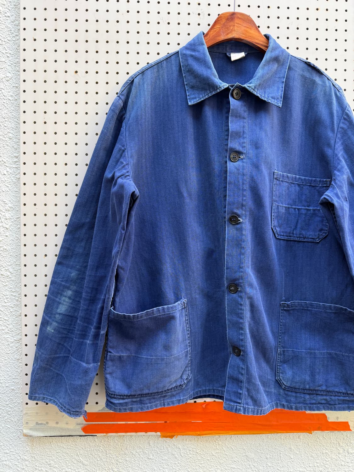 HARD FADED WASHED BLUE 페이드 헤링본 프렌치워크자켓 상품이미지3