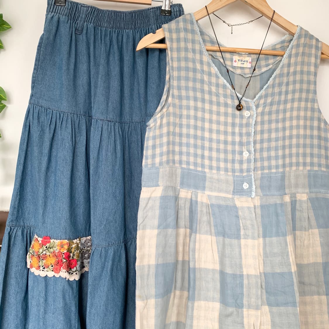 motive patch denim long skirt 상품이미지2