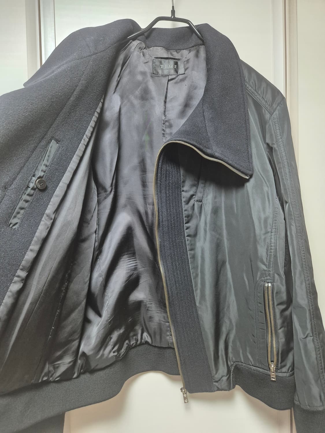 (정품) 타임 옴므 TIME 캐시미어 나일론 바이커 자켓 점퍼 105 상품이미지6