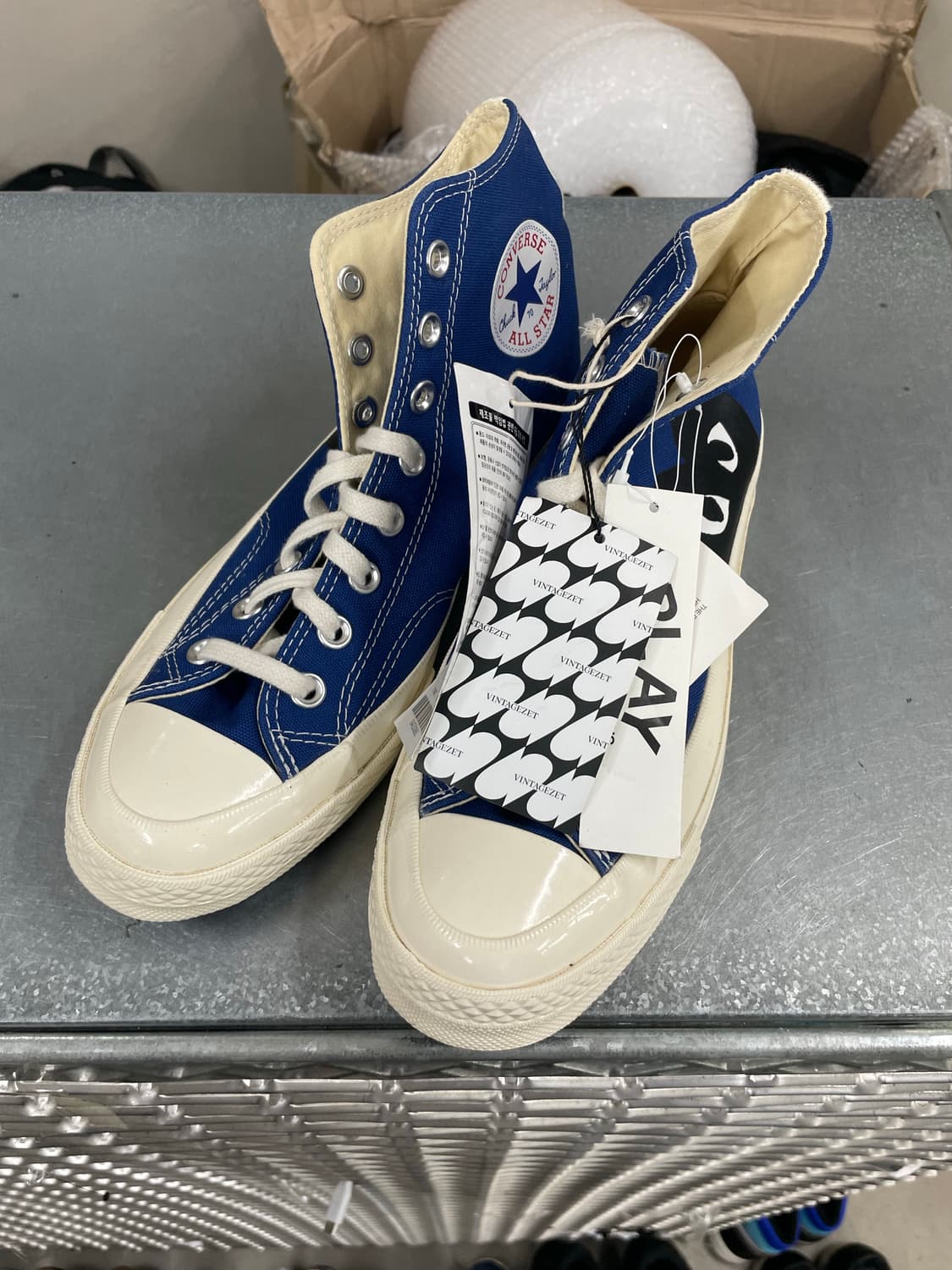 컨버스x꼼데 블루 하이 260mm (박스x)(gr-4613) 상품이미지2