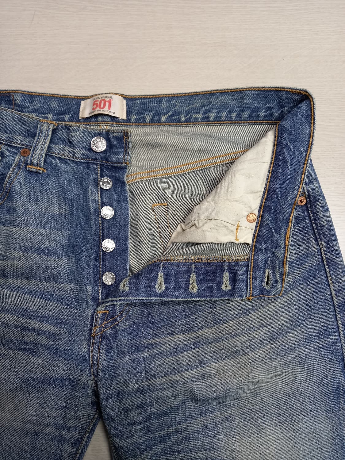 32 08's 리바이스501 데미지워싱 일자진 32-377 상품이미지7