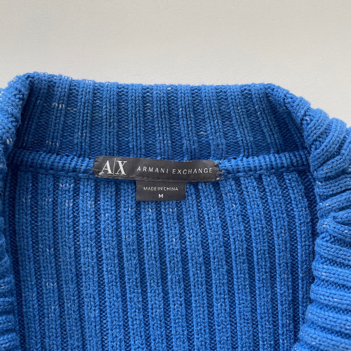 아르마니 익스체인지 블루 골지 코튼 라이더 자켓 Y2K 상품이미지7
