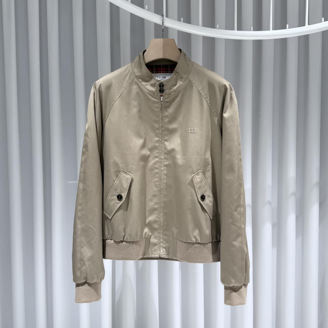 54 /  셀린느 트리옹프 블루종 재킷 인 코튼 개버딘 베이지 상품이미지2