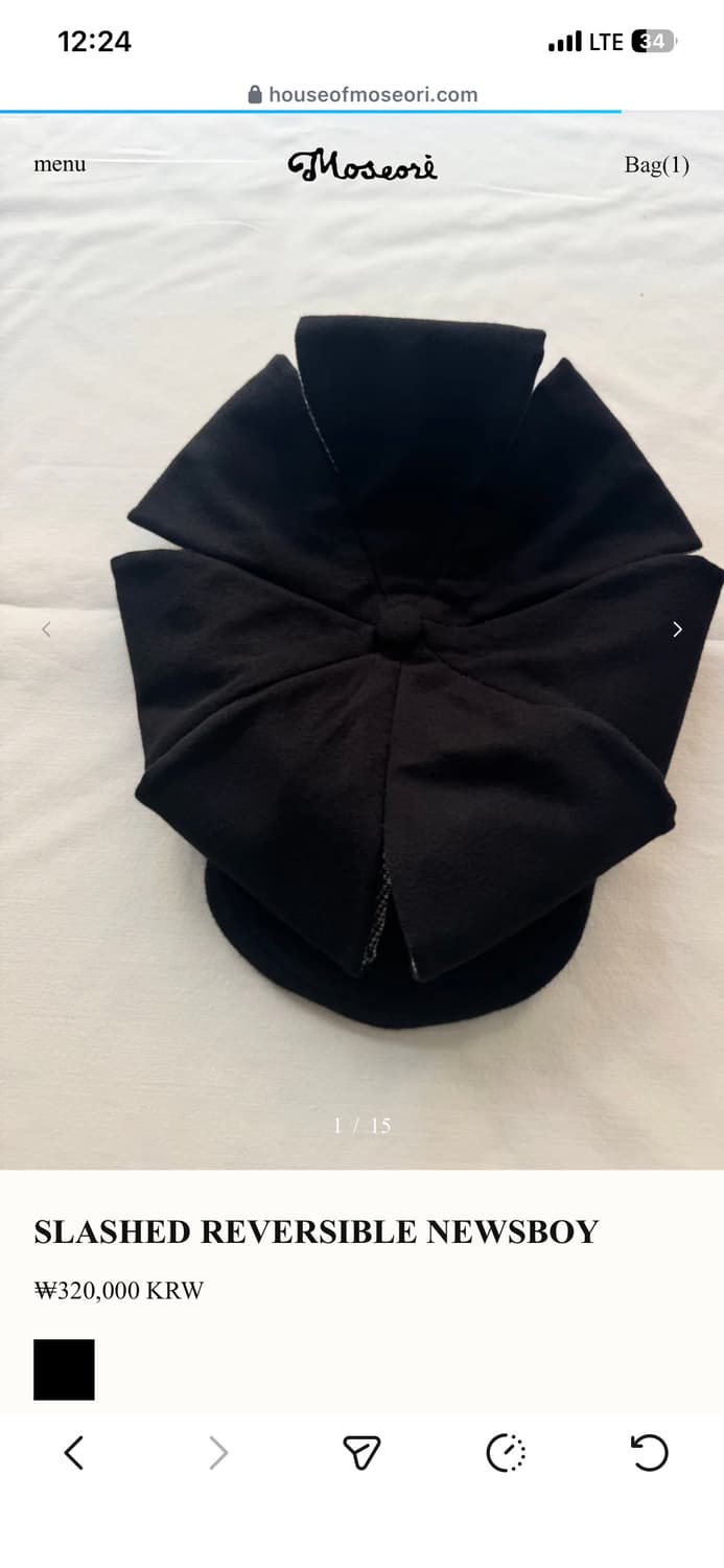 Moseori SLASHED REVERSIBLE NEWSBOY 상품이미지1