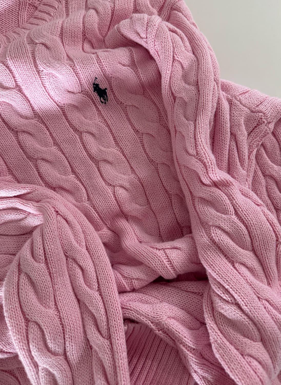 (정품) 폴로 랄프로렌 핑크 케이블 니트 L(남녀공용) 상품이미지3