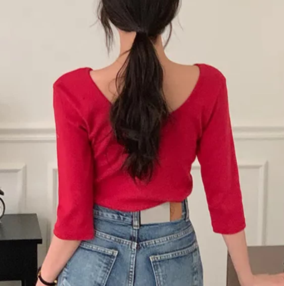 U넥 7부 티셔츠  상품이미지3