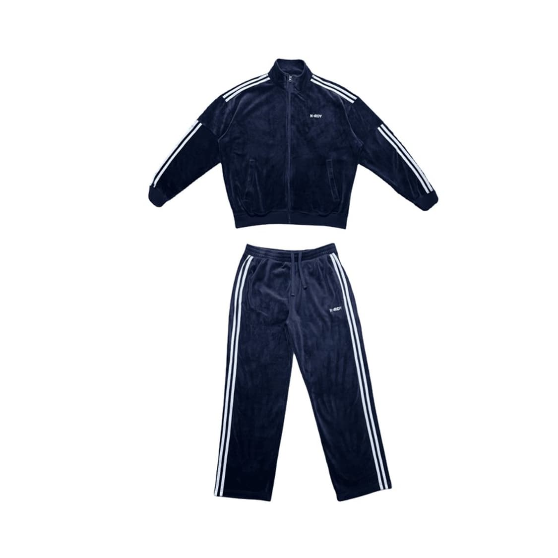 널디 코튜로이 벨벳 트랙 세트 네이비 M 상품이미지1