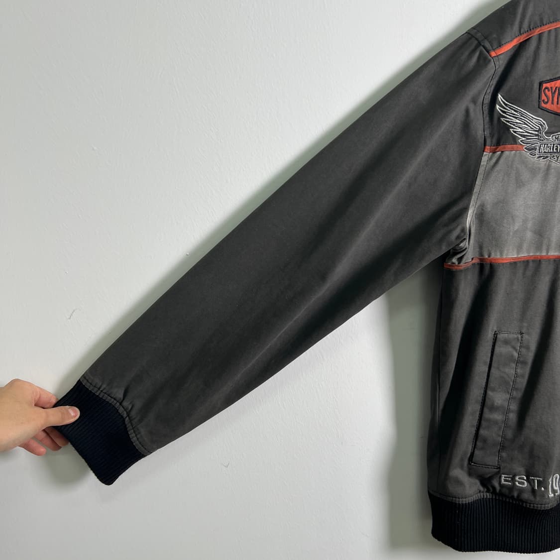 00's 할리데이비슨 코튼 레이싱 자켓 S 상품이미지8