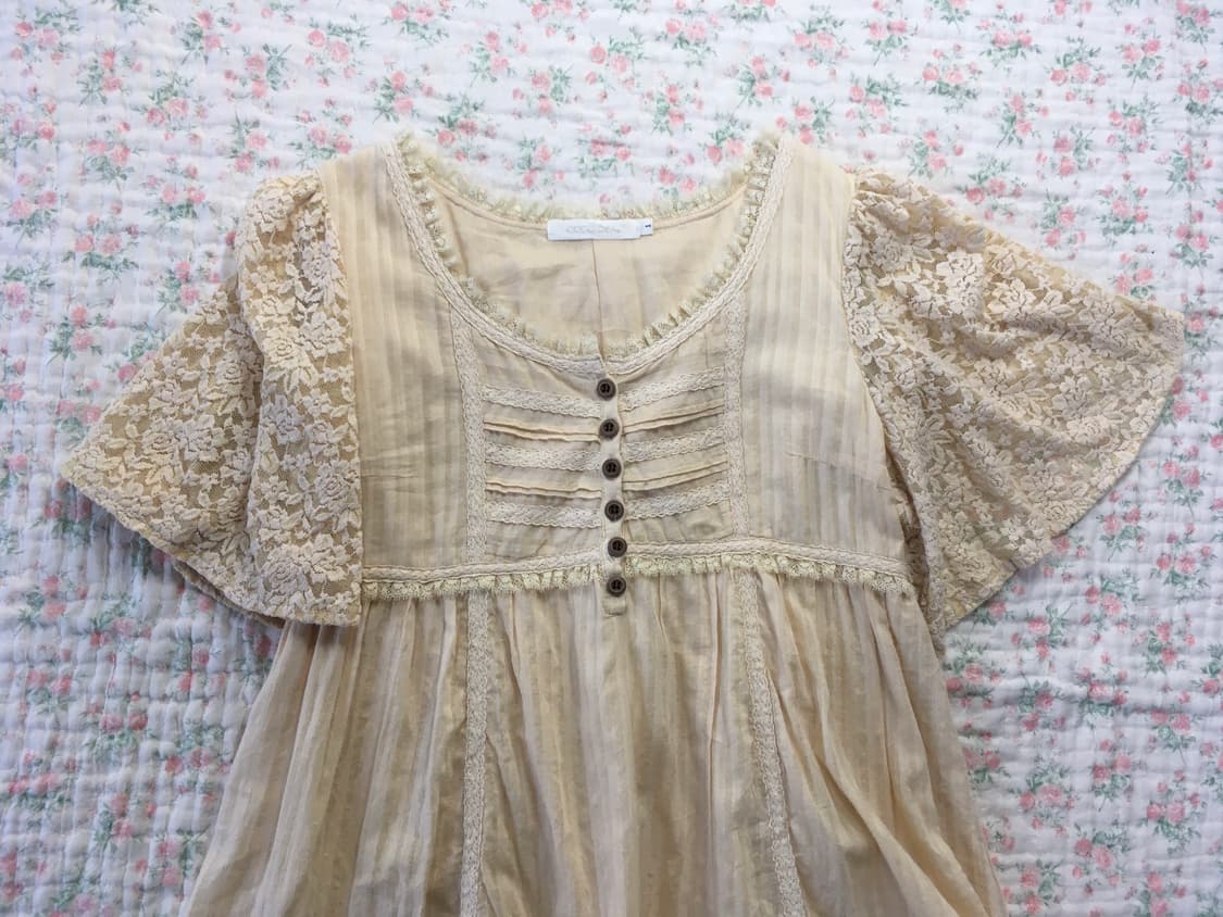 빈티지 앤틱 아일렛 레이스 블라우스 상품이미지8