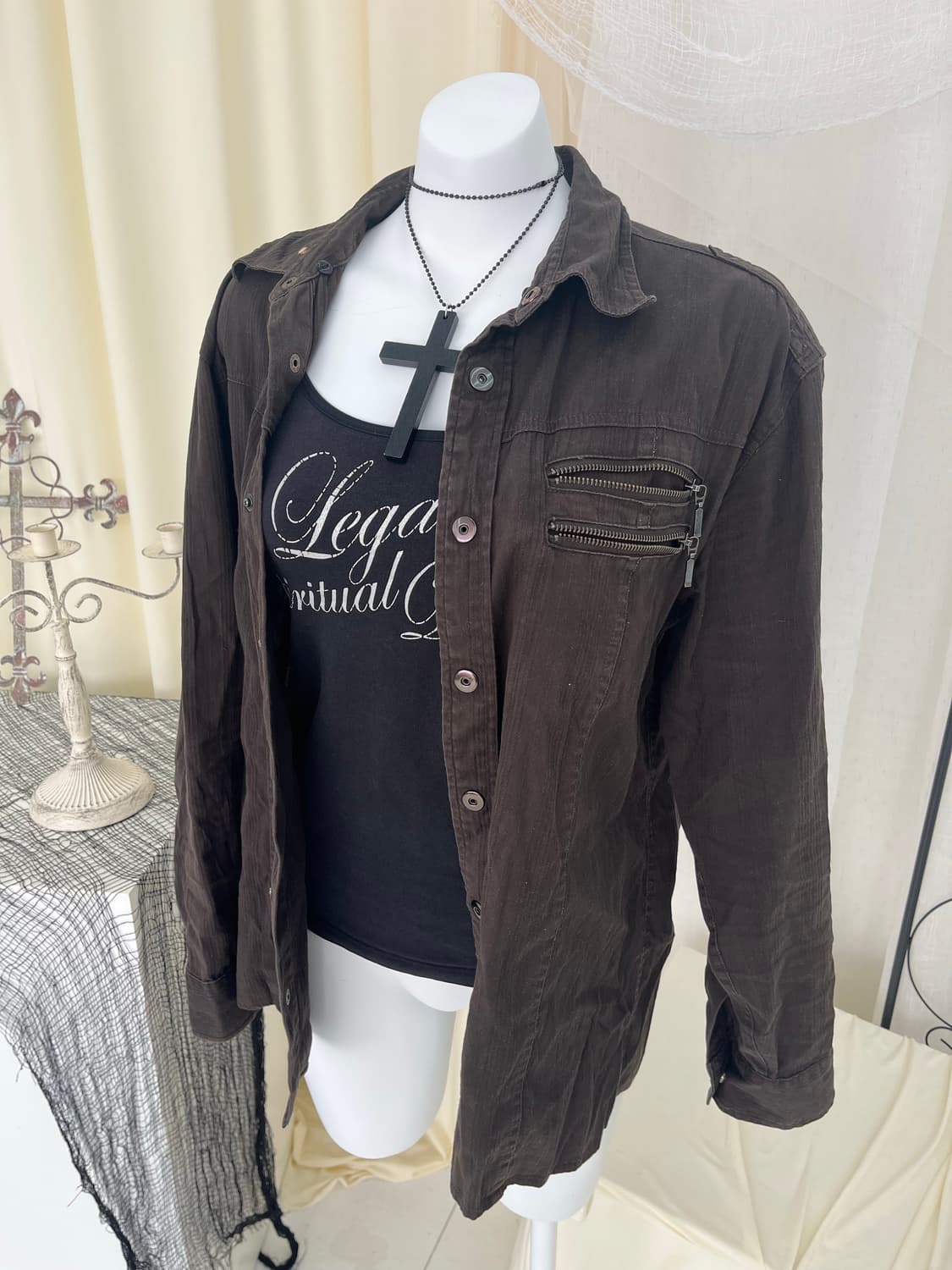 다크브라운 셔츠 상품이미지2