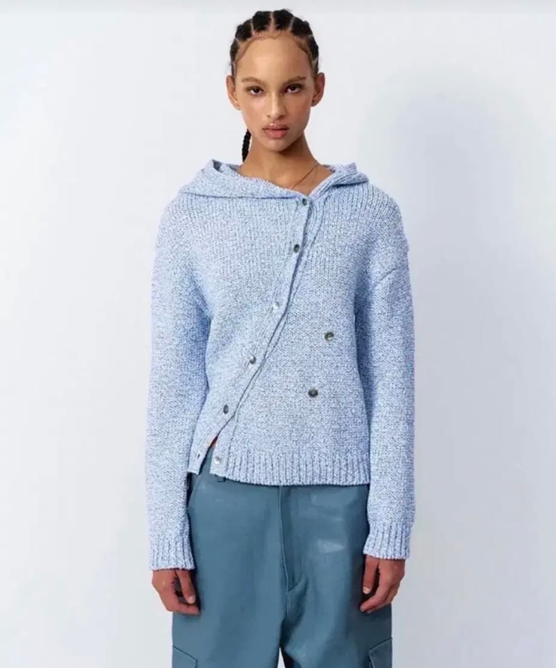 Leey 엘이이와이 HOODED CARDIGAN BLUE 상품이미지1