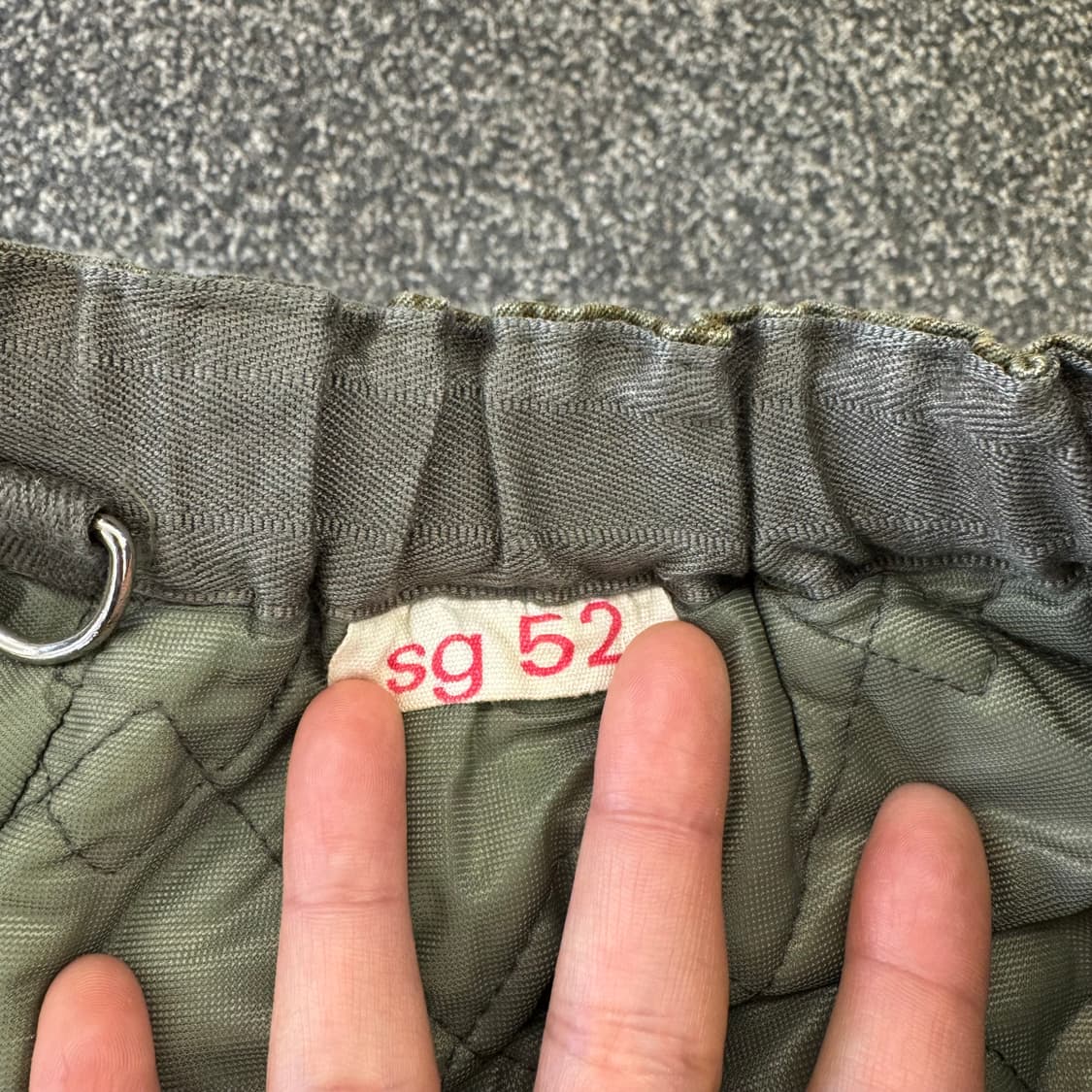 70s 빈티지 동독군 레인드랍 카모 방한 팬츠 (XL)   상품이미지8