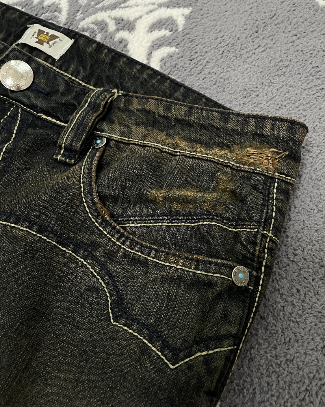 Antik Denim 에스닉 디스트레스드 바지 상품이미지6