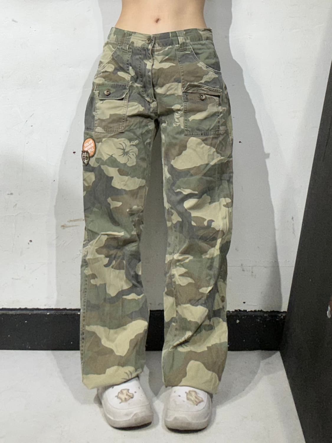 일본 빈티지 베이지 밀리터리 카모 카고 와이드 포켓 디테일 팬츠  상품이미지2