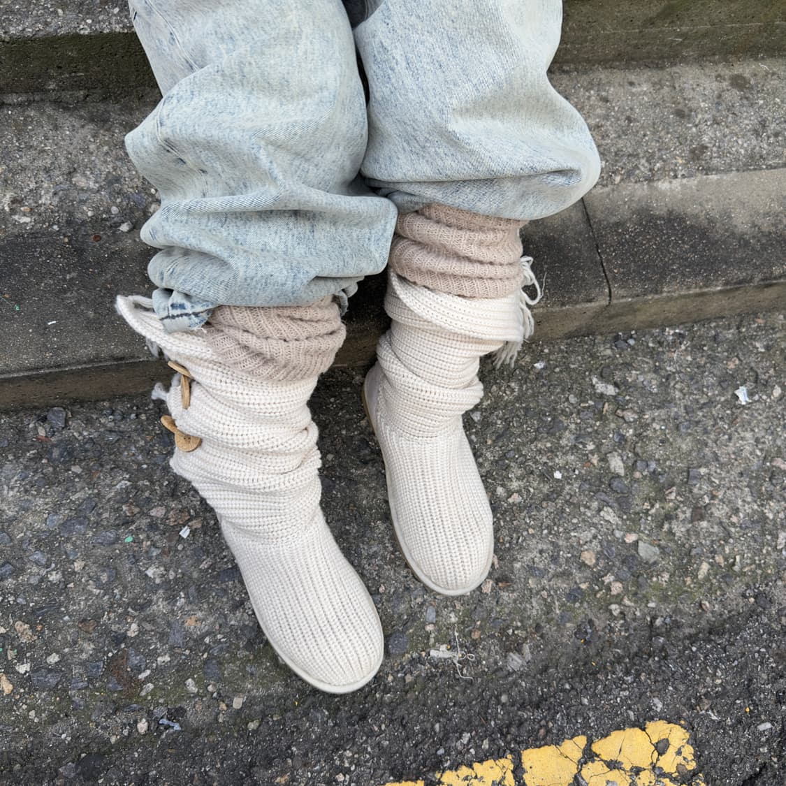 2000s Y2K 니트 카디 어그 부츠 상품이미지9