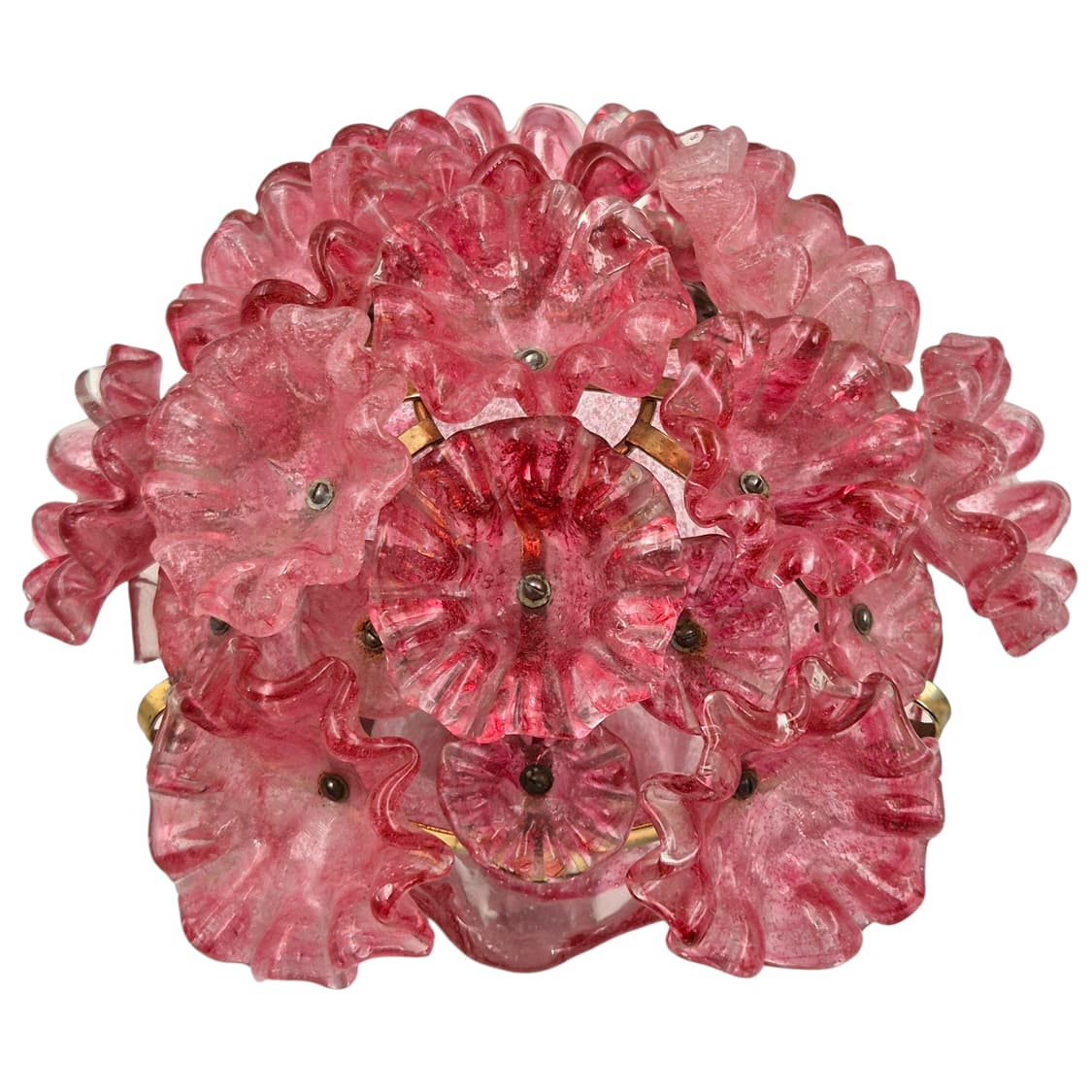 50s 이와타 핸드블로운 핑크 꽃 바구니 엔틱 램프 상품이미지5