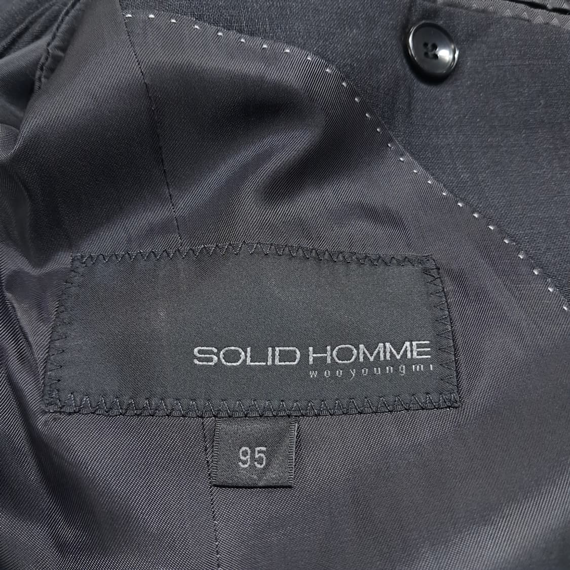 CL486 M 솔리드옴므 울 싱글 다크차콜 블레이저 자켓 상품이미지6