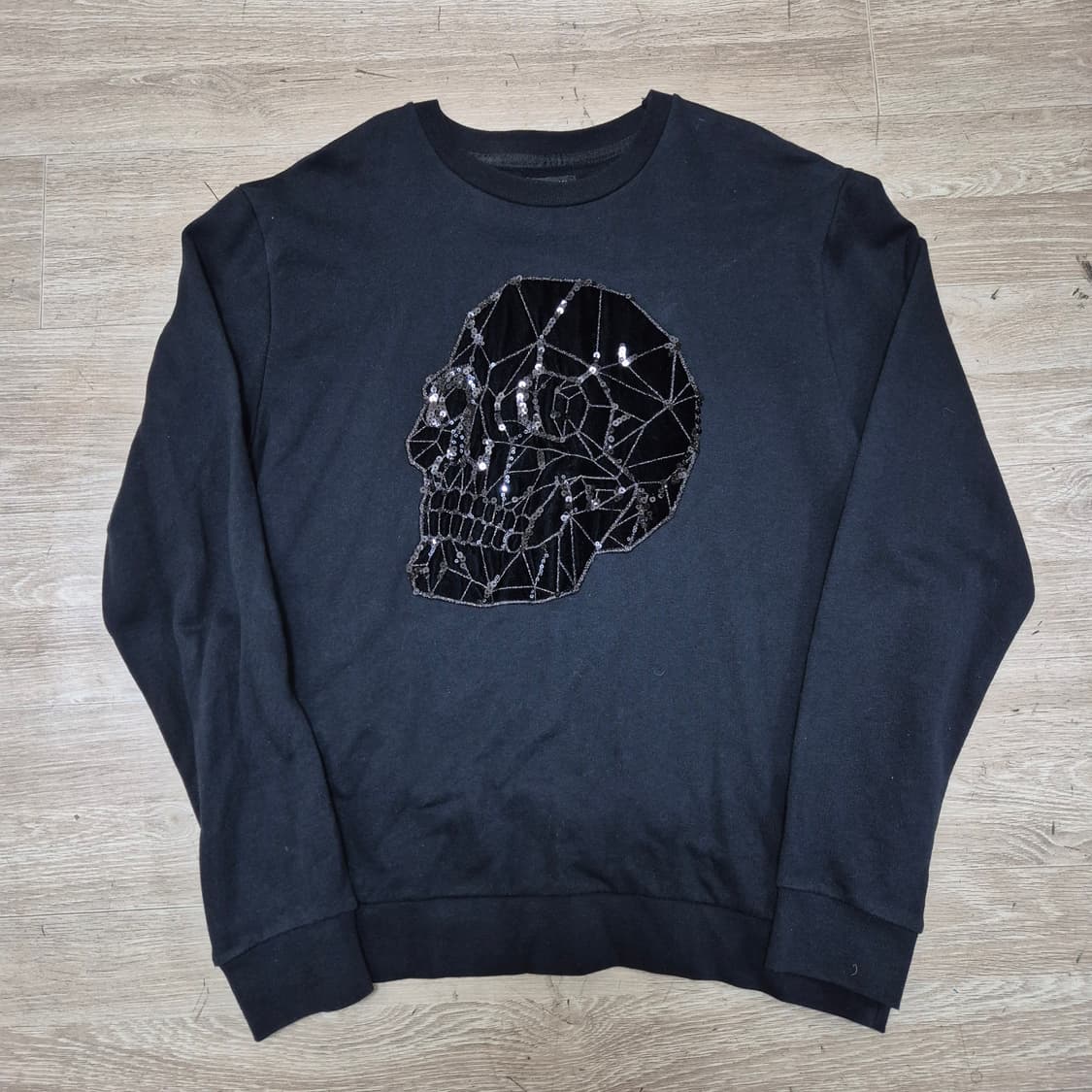 자라 맨 해골 맨투맨 크루넥 티셔츠 XL(105) 상품이미지1