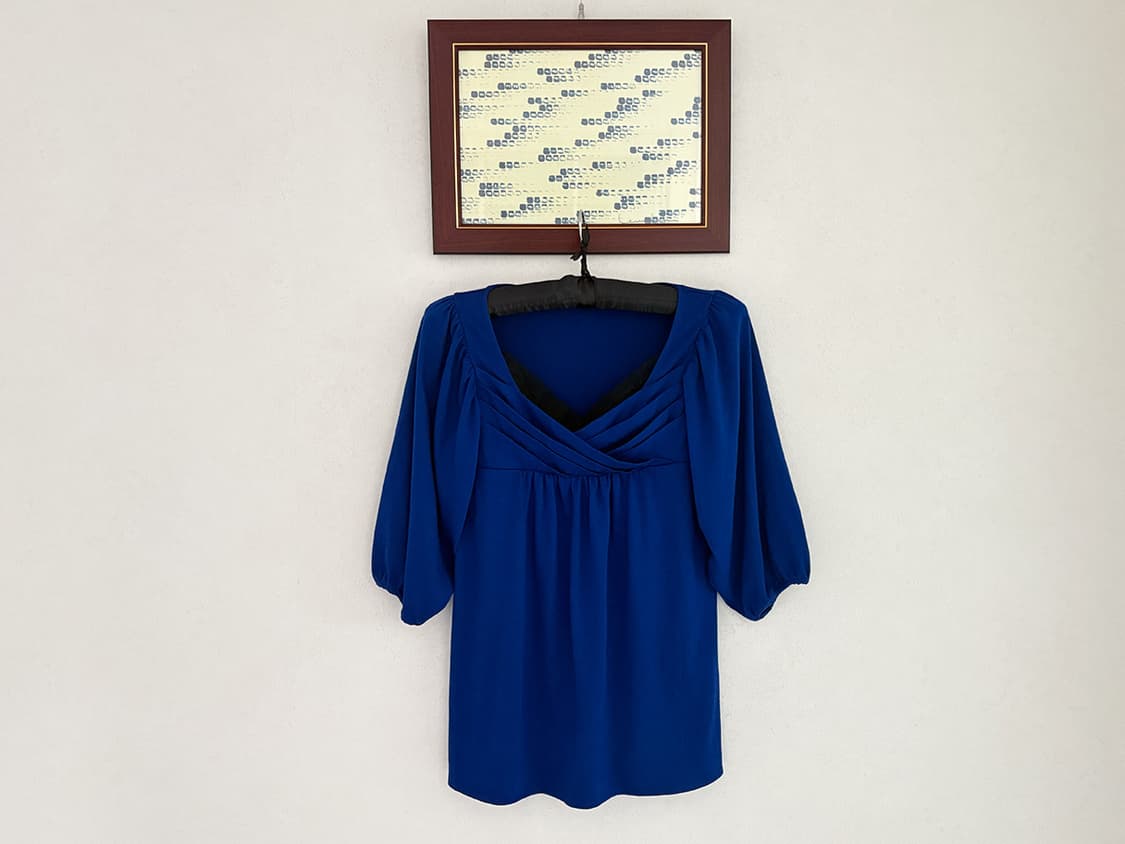 blue puff sleeve top 상품이미지1