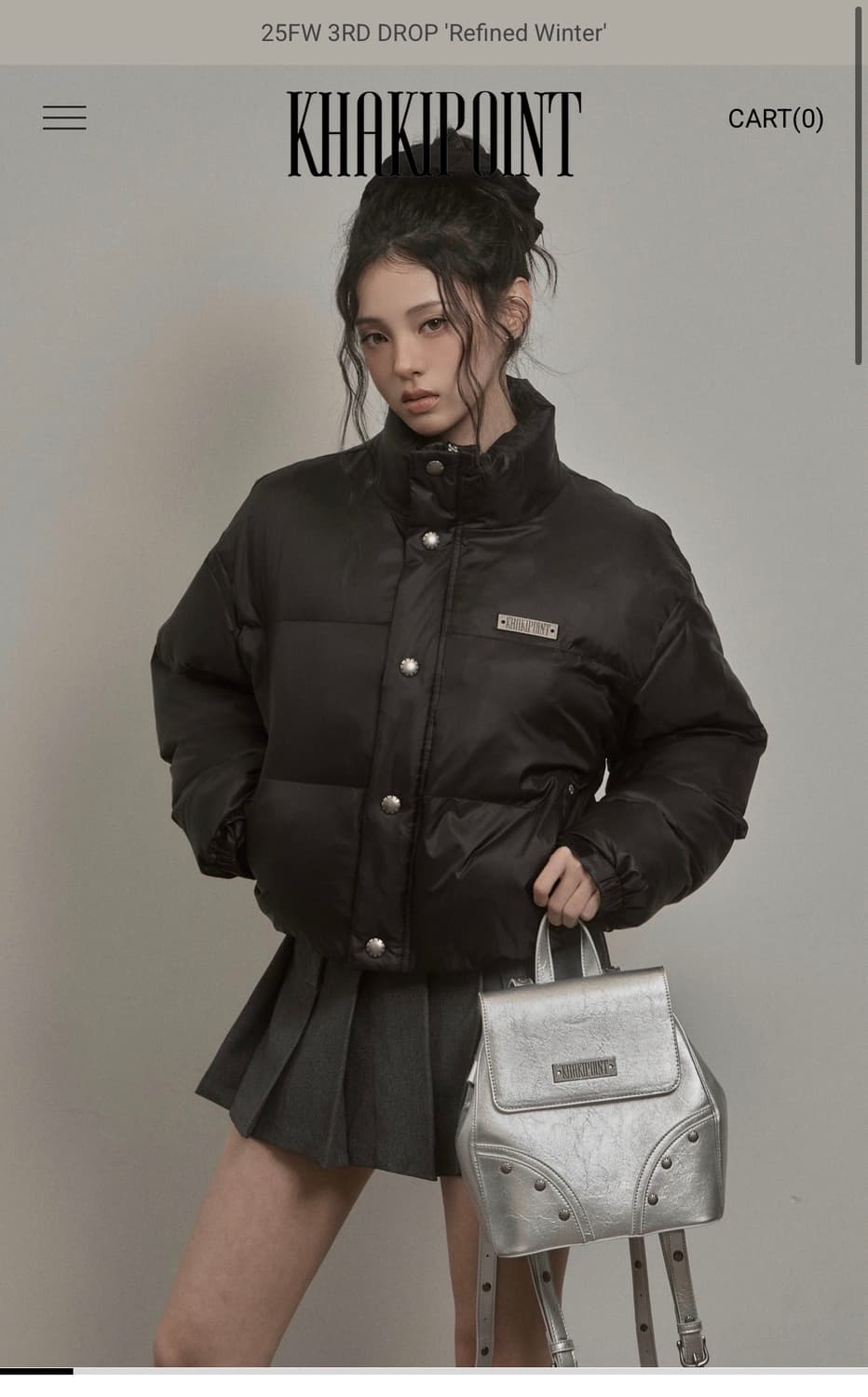 카키포인트 스터드 패딩 상품이미지2