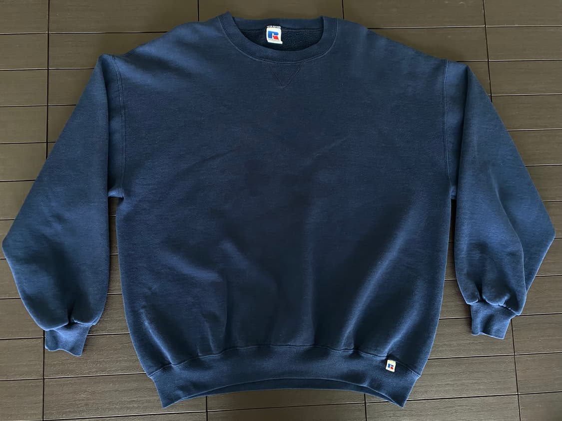 (XXL) 90s 빈티지 러셀 스웻셔츠 네이비 USA 상품이미지1