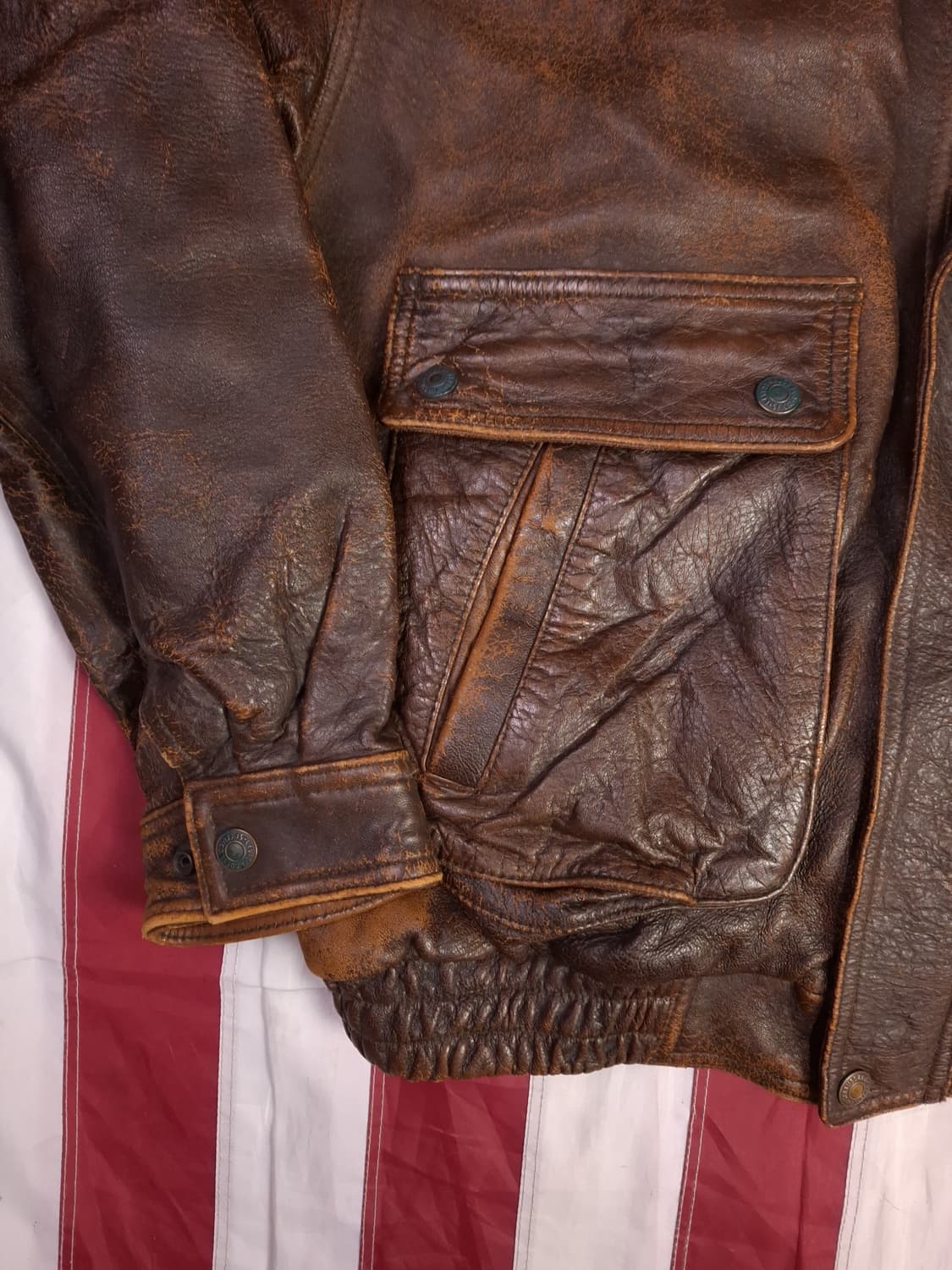 80's 오리지날 리바이스 리얼레더 항공자켓 상품이미지7