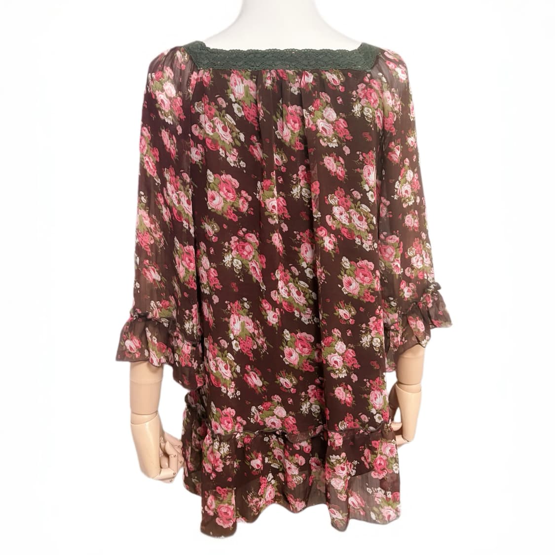 (이체시에눌) 일본 페어리 플라워 패턴 대장 케이프 스퀘어넥 원피스 상품이미지3